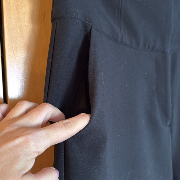 🐝 Gabrielle Union high waisted front & back pockets, black flare slacks large - Picture 3 of 12